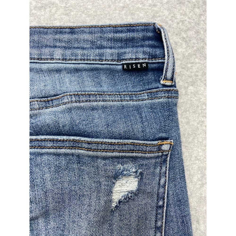 Risen Jeans Womens 28x25 Blue Denim‎ High Rise Straight Leg Frayed Hem Tag 7/28 - Picture 13 of 14